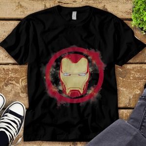 Marvel Avengers Endgame Iron Man Spray Paint Logo T-Shirt Unisex Tee Adult